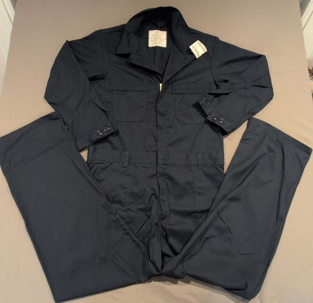 US Military Utility Coverall Jumpsuit Dark Navy Blue Size 46R- New With Tags